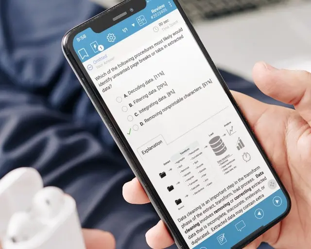 UWorld Roger CPA Review mobile app displaying sample problem and rationale